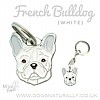 Deluxe French Bulldog Tag or Keyring (White)
